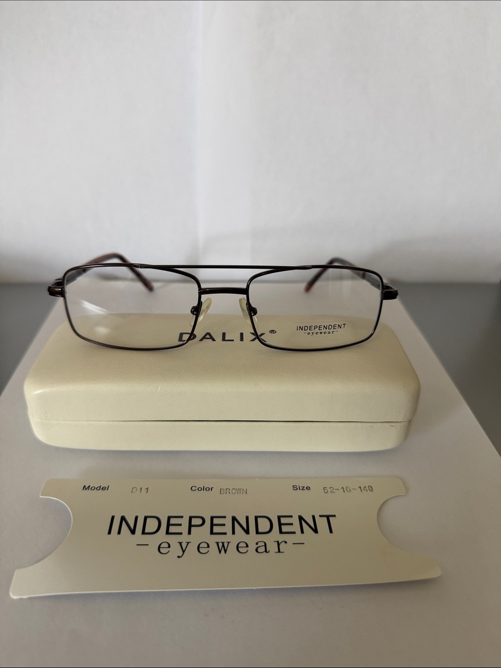 Men’s Brown Rectangular Double-Bridge Eyeglasses
Frame